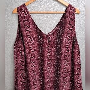 A HTL 1980 Snakeskin Sleeveless Blouse/Tank Top    Size 1X